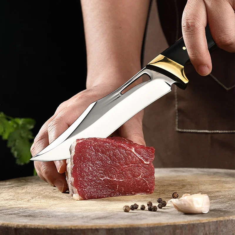 Kitchen knife hand forged blade practical blade chopping blade butcher knife for cutting meat fish fruits vegetables chef slicing cooking 241224