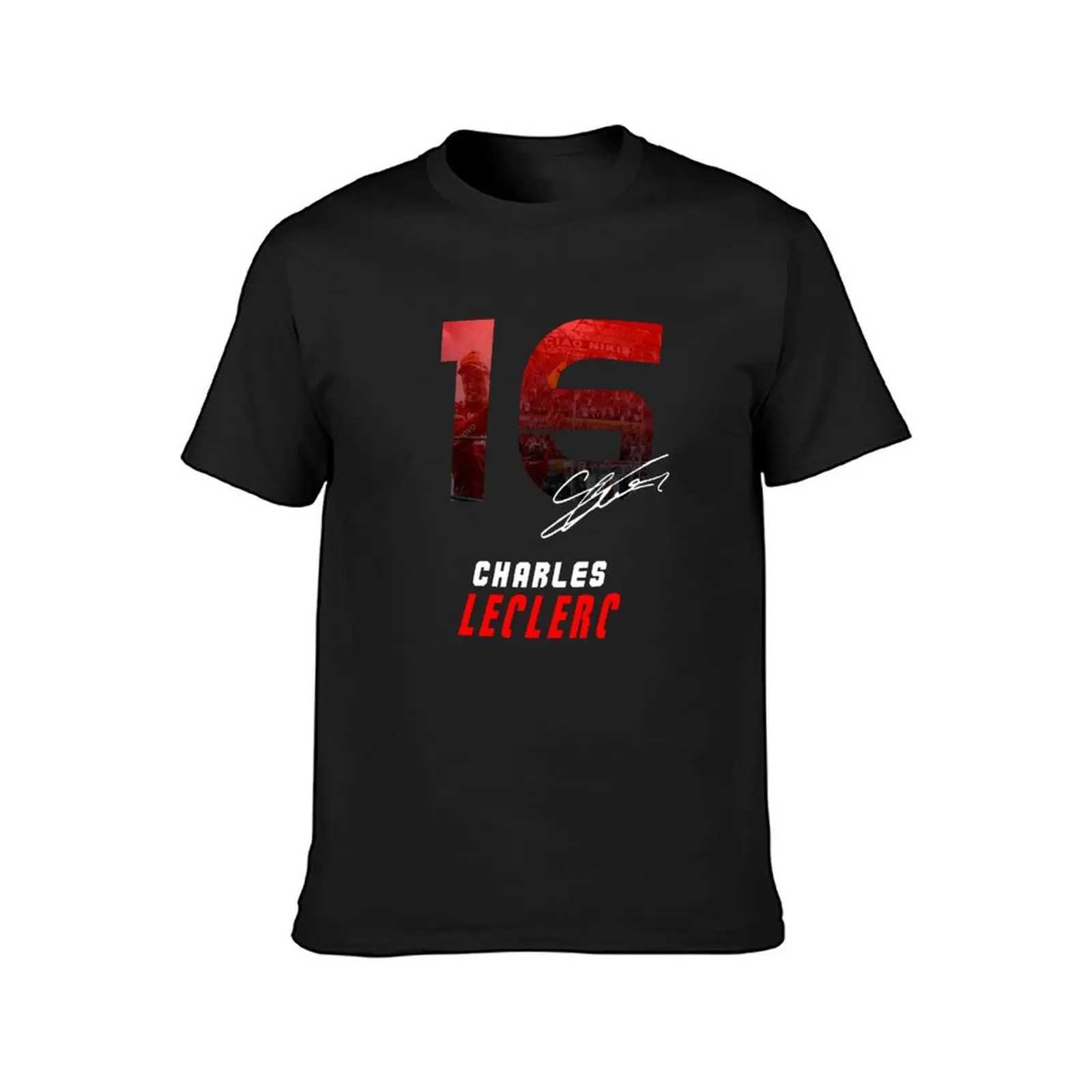 Charles Leclerc plain weave T-shirt custom fast drying aesthetic clothing mens high neck T-shirt W241223