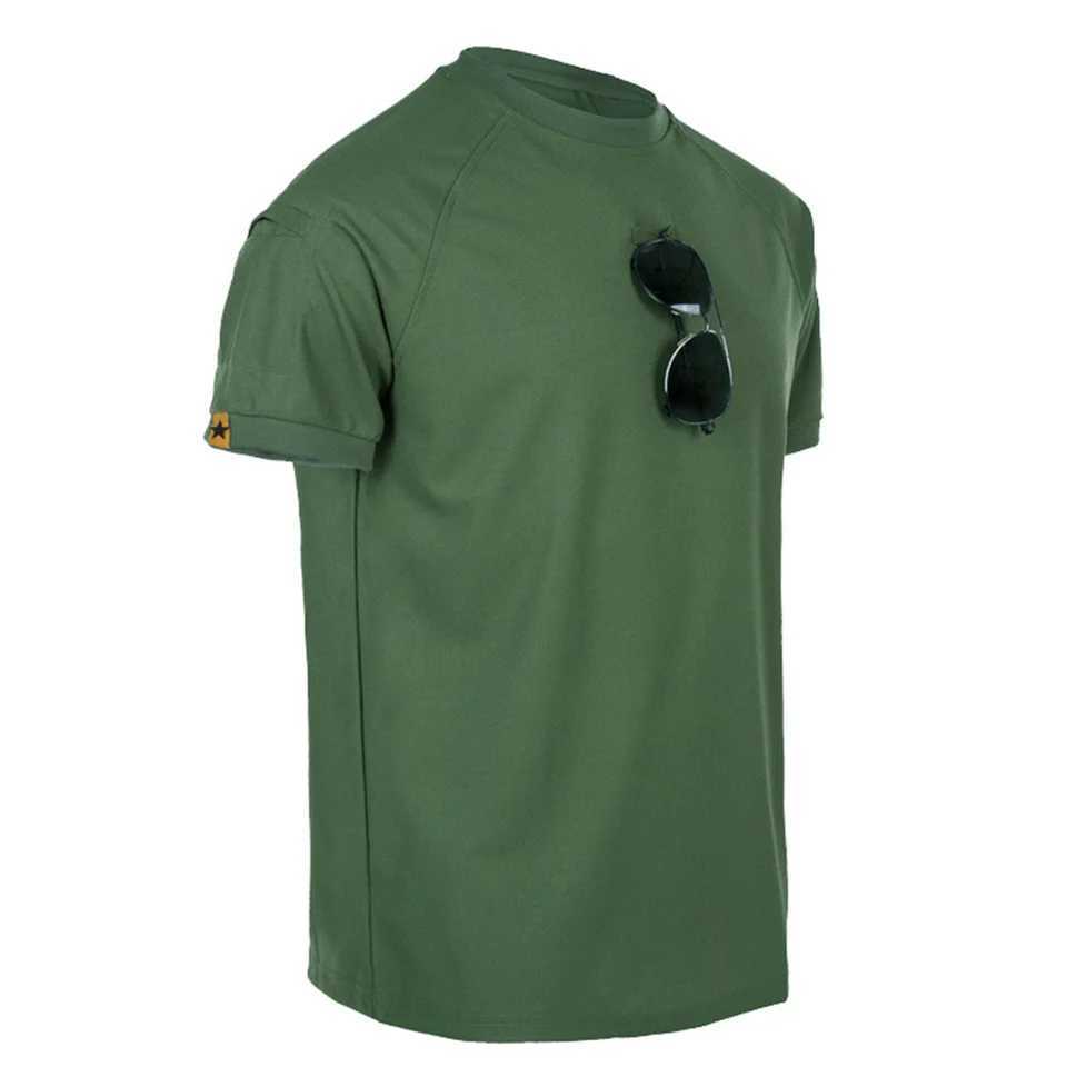 Mens 100% polyester summer quick drying military T-shirt plain weave custom printed mens O-neck short sleeved T-shirt plus size military T-shirt W2412
