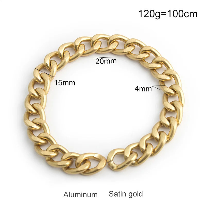 1-5 meters 19MM 15MM wide satin gold metal chain used for wallet shoulder strap handbag cross body replacement accessories 241223