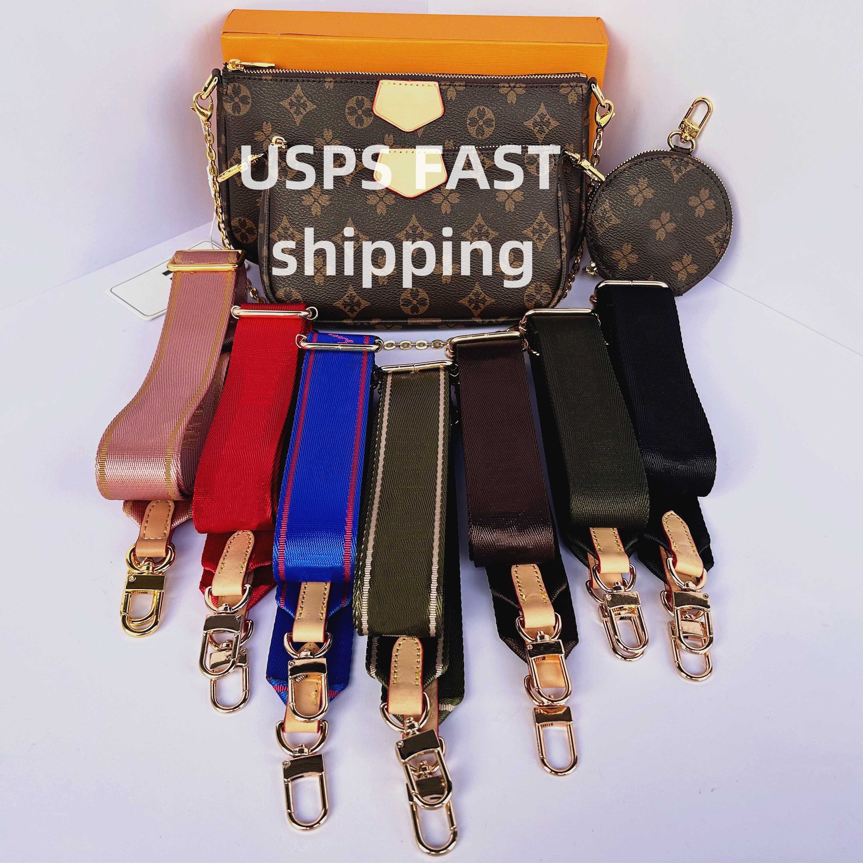 3pcs set pink strap crossbody bags designer women bag luxury purses designer woman handbag designers shoulder cross body bag golden chain purse mini designer wallet