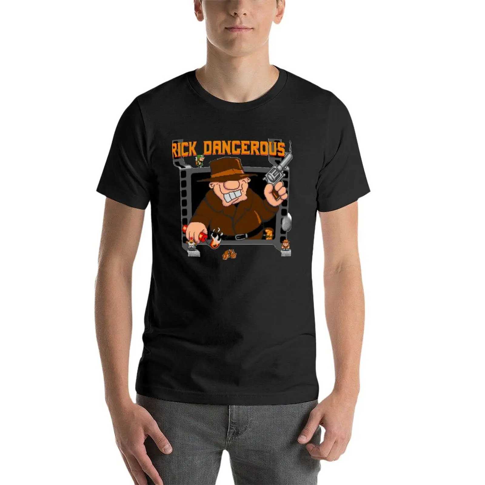 Rick Dangerous Essential T-shirt Graphics Mens White Shirt W241223