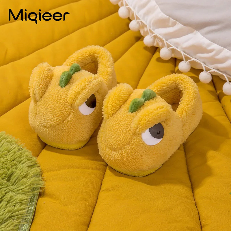 Winter Children Home Soft Slipper For Girls Boys Warm Cotton Dinosaur Flip Flop Non Slip Kids Floor Shoes Baby Slipper Pantuflas 241223