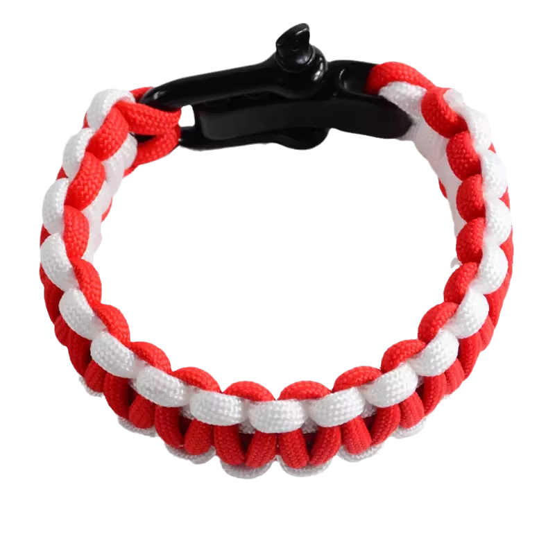 Handmade Paracord Survival Bracelet With Stainless Steel Shackle
