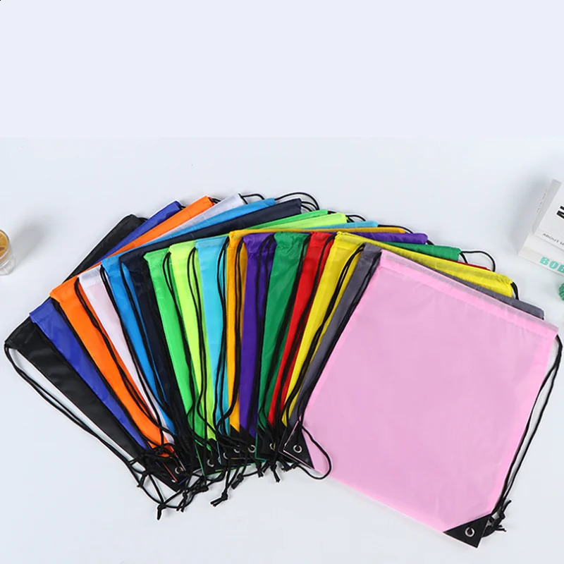 2050Pcs Custom Bag Printing Schoolbag Promotional Outdoor Casual Gym Sport Waterproof Advertising Drawstring Backpack 241213