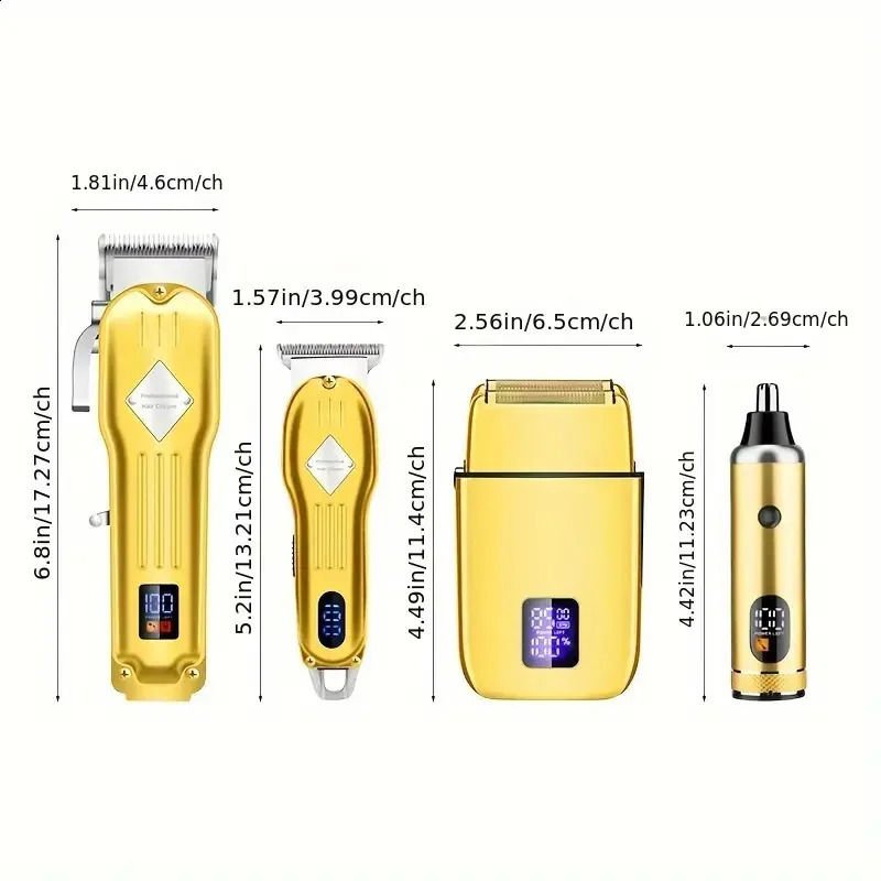 RUCHA Hair Clippers For Men T-Blade Nose Hair Trimmer Foil Shavers For Men Barber Kit 4 In 1 Professional Men Hair Clippers 241224