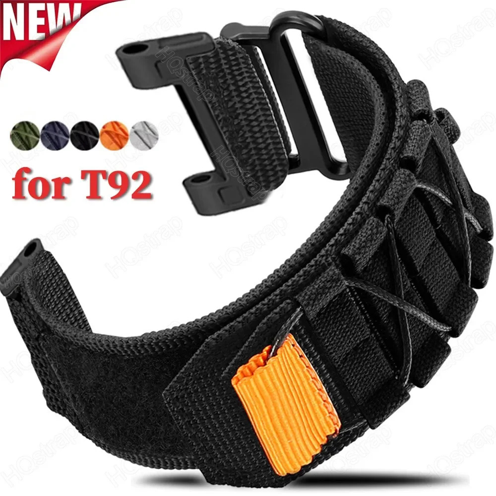 Colorful Nylon Strap for T92 Smart Watch Strap 22mm Replacement Wristband for Women Men Bands Sport Bracelet Accessories 241224