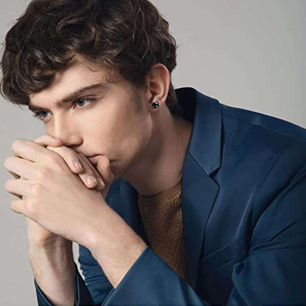 6 Pairs Stainless Steel Stud Clip on Non Piercing Unisex CZ Magnetic Dia Earrings for Women Men