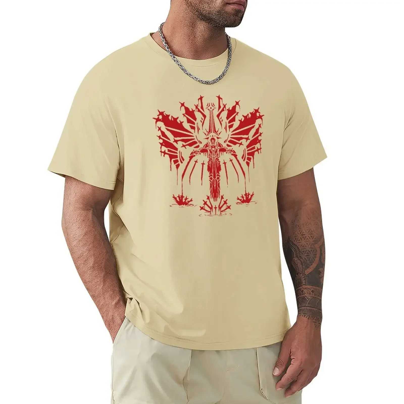 Retro clothing shirts white shirts mens Ultrakill Gabriel T-shirts Cotton anime clothing mens clothing hot selling W241223