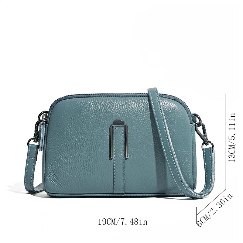 Genuine Leather Bag Womens Crossbody Bag for Woman Female Solid Color Clutch Phone Bags Shoulder Bag Messenger Bag Sac 250120