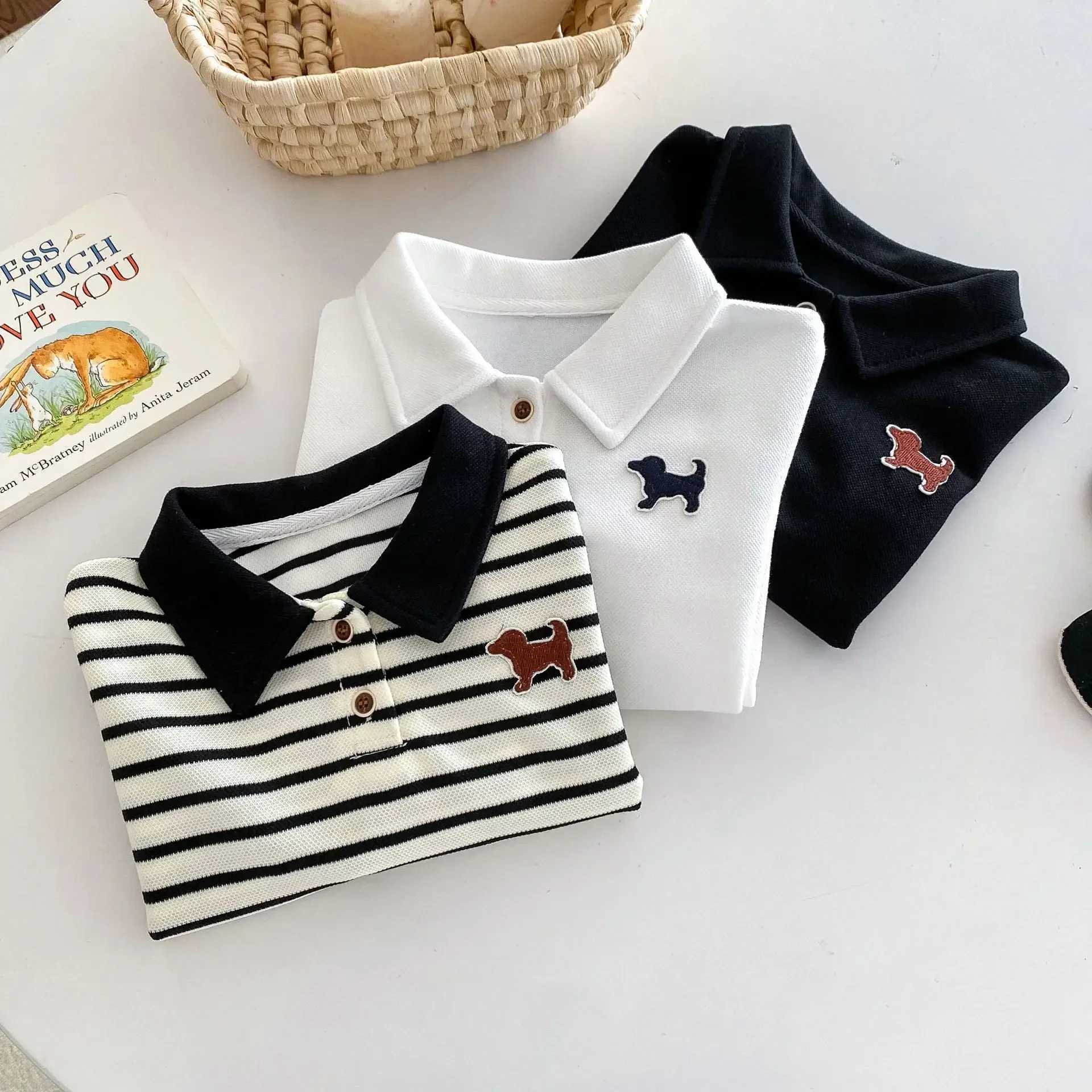 2024 Autumn New Fashion Clothing for Children Infants and Boys - Baby Long sleeved Polo Shirt Childrens Clothing 3M-5Y W241223
