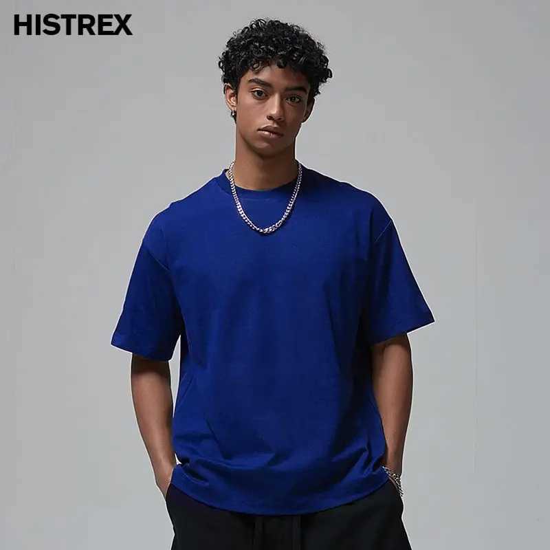 00 womens heavy-duty cotton T-shirt short sleeved flat top solid oversized T-shirt high-quality clothing 6.8oz 230gsm W241223