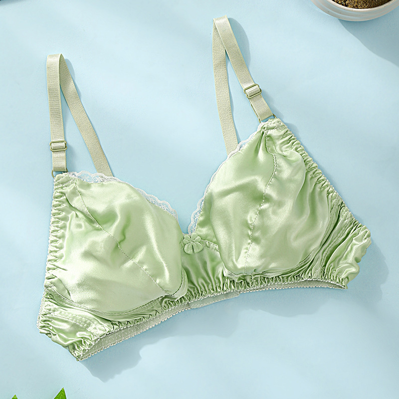 Thin silk bra double-sided mulberry silk bra seamless bra womens plus size breathable bra no sponge no steel ring 201202