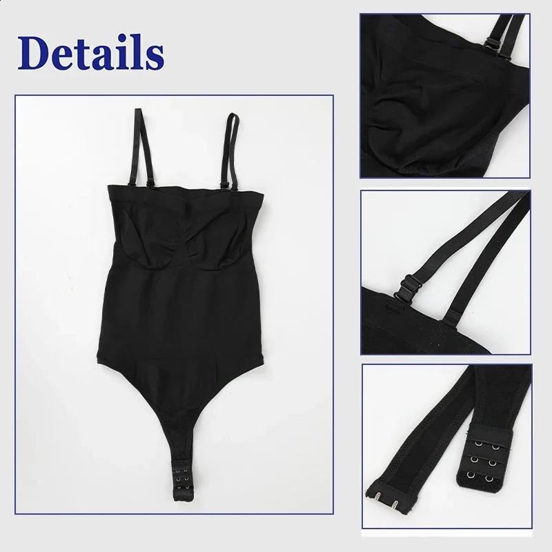 Off Shoulder Bustier Tube Top Strapless Bodysuit Women Thongs Shapewear Tummy Control Body Shaper Waist Trainer Skinny Underwear 241224