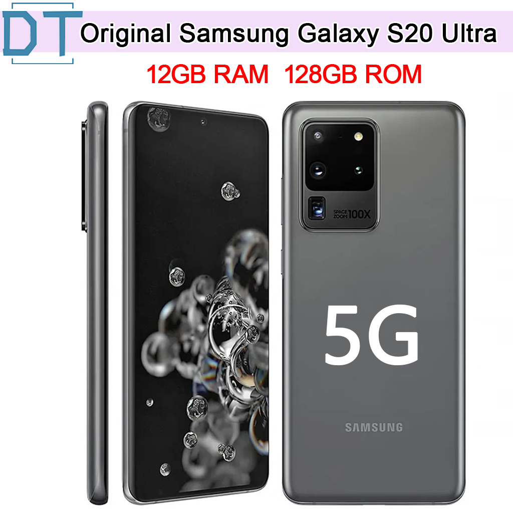 Original Samsung Galaxy S20 Ultra G988U1 5G Mobile Phone 12GB RAM 128GB ROM 6.9'' Snapdragon 865 OctaCore Quad Camera SmartPhone