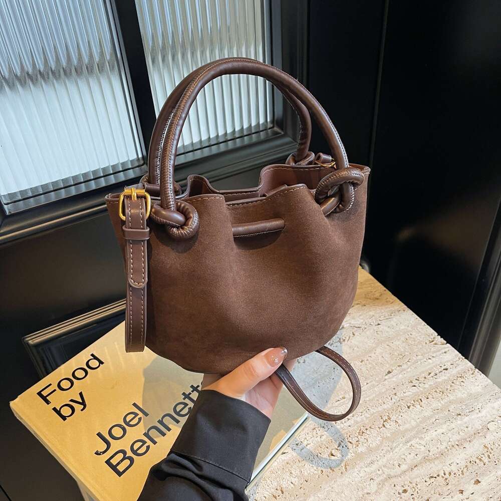Women's Bags Handbag Retro Leather Ruffled Handbag Fashion With Removable Strap High-Grade Single Shoulder Bag