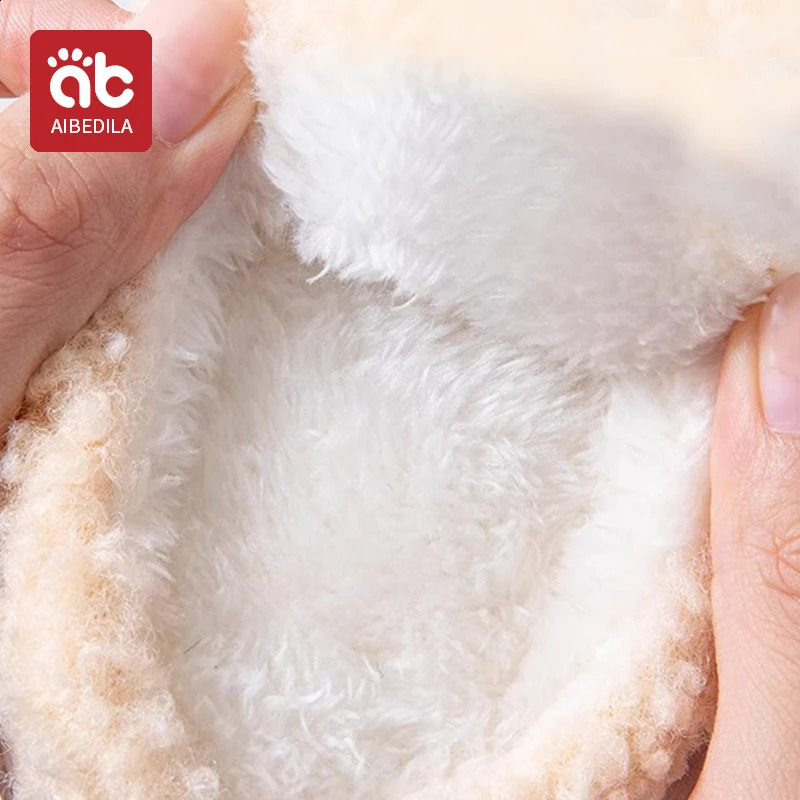 AIBEDILA Cute Baby Home Slippers Soft Plush Cozy House Slippers Anti-skid Slip-on Shoes Indoor For Children Winter Warm Shoes 241223