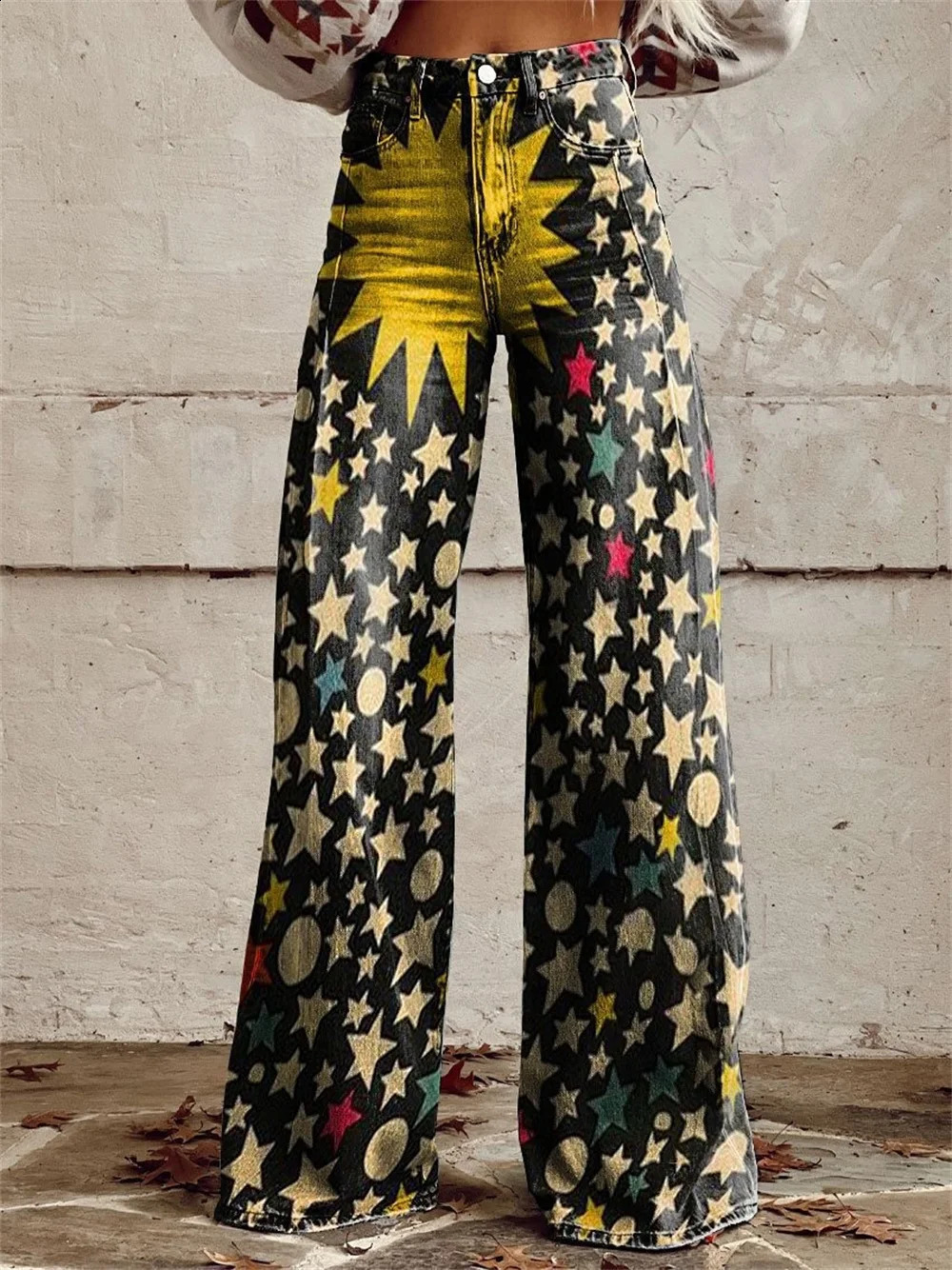 2025 Womens Jeans Y2k Style Female Wide Leg Denim Trousers High Waist Hip Hop Straight Harajuku Fashion Pants Streetwear 241224