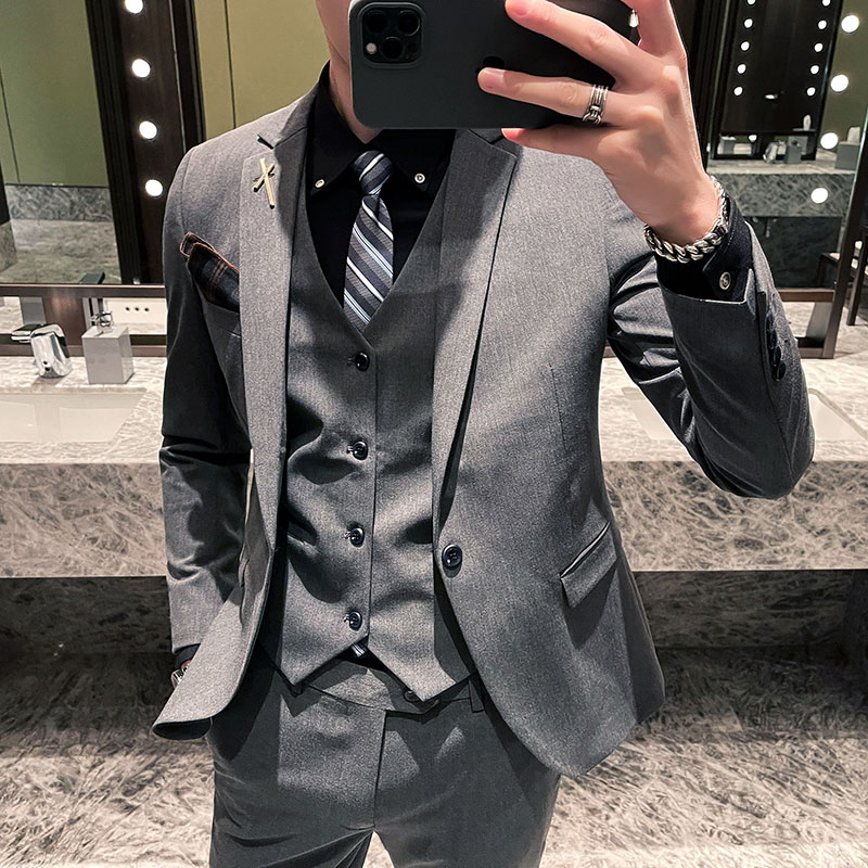 K11261Korean style slim fit groom dress casual suit host new men's suit