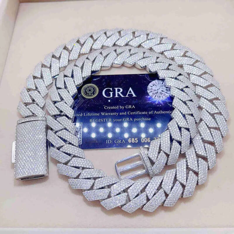 designer sier necklace Necklaces iced out pass dia tester Sterg Vvs moissanite pendant cuban k chain