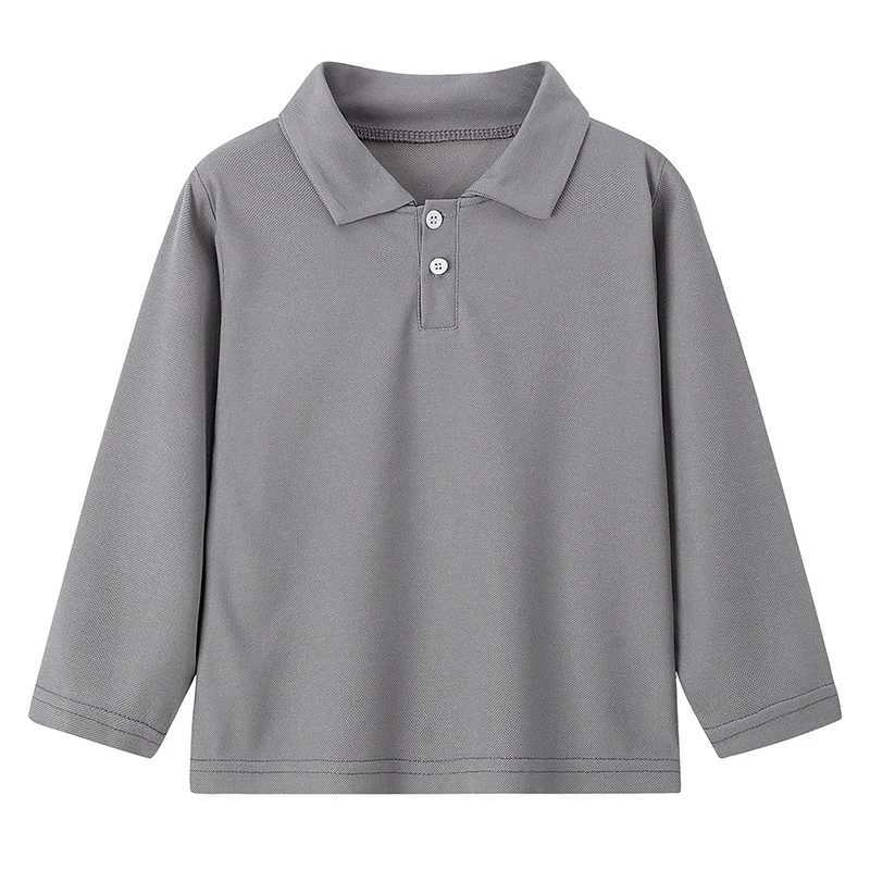 2025 New 3-Piece Childrens Solid Color Simple Fashion Polo Shirt Boys Casual Clown Long Sleeve Shirt Brothers Parents Children W241223