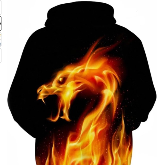 Hoodie for Mens Womens Mens And Womens Hip Hop Hoodie Street Novelty Hoodies 3d Printed Pullover Creative fashion fire dragon Warm and fashion
