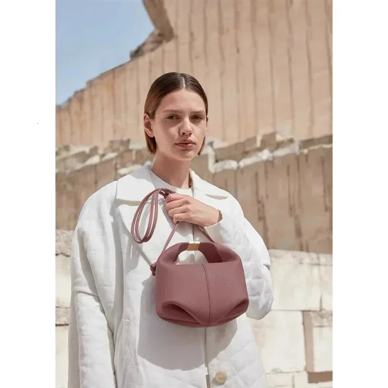 French Genuine Leather Bento Lunch for Women - Single Shoulder hot Crossbody Handbag, Cloud Bag Design