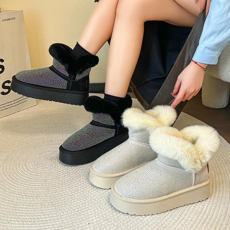 New Rhie Decoration Women's Ankle Warm Plush Water Proof Winter 2025 Hot Sale Casual Comfortable Women Snow Boots