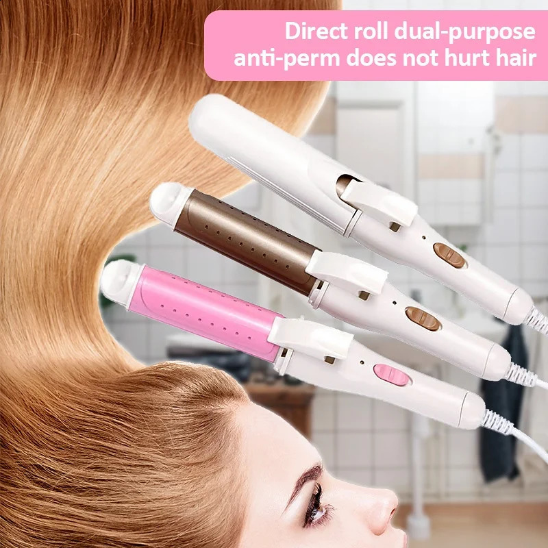 2 in 1 Mini Electronic Ceramic Hair Curler And Straightener Hair Waver Styling Tools 241224