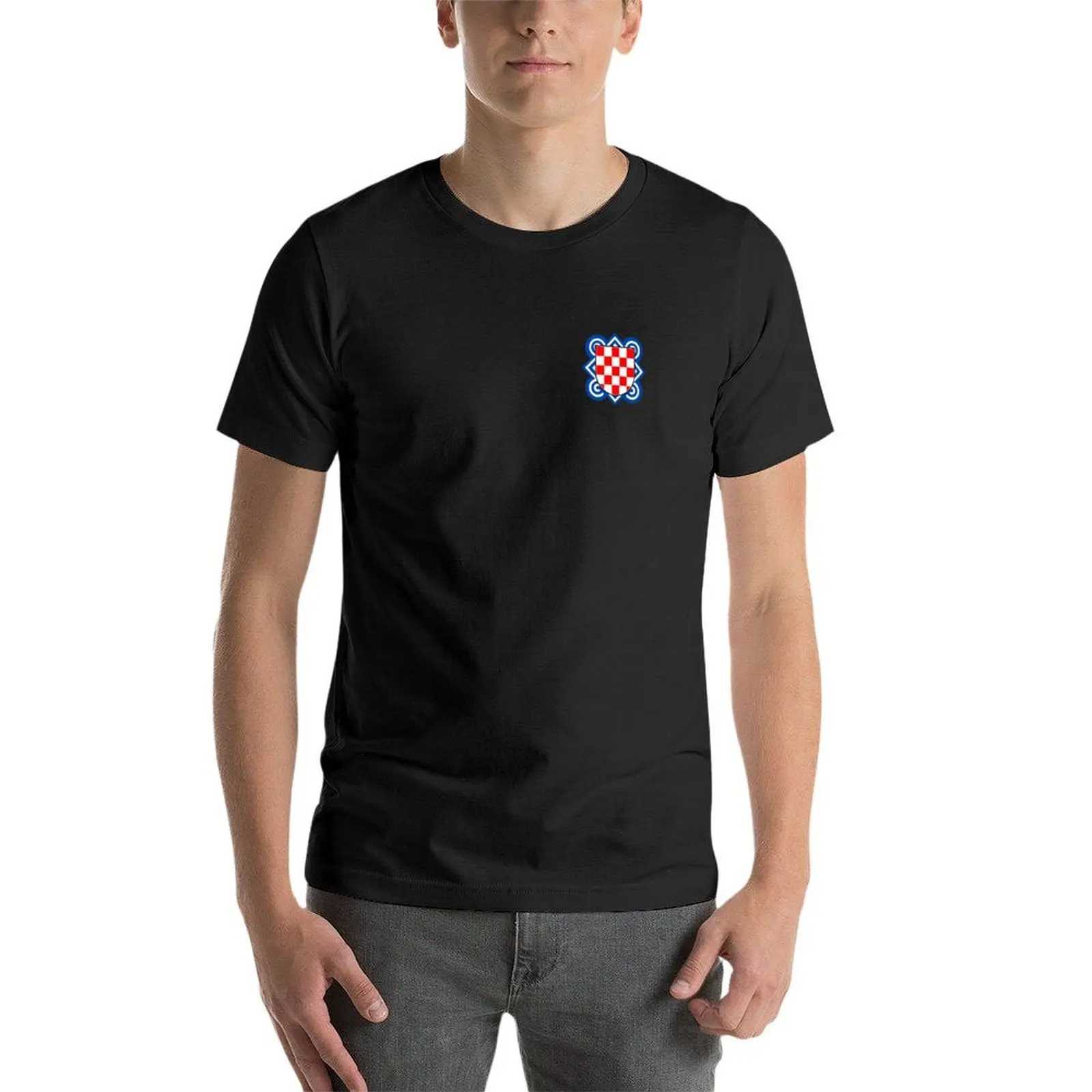 Hos znak croatia logo T-shirt top summer dress mens flat T-shirt W241223