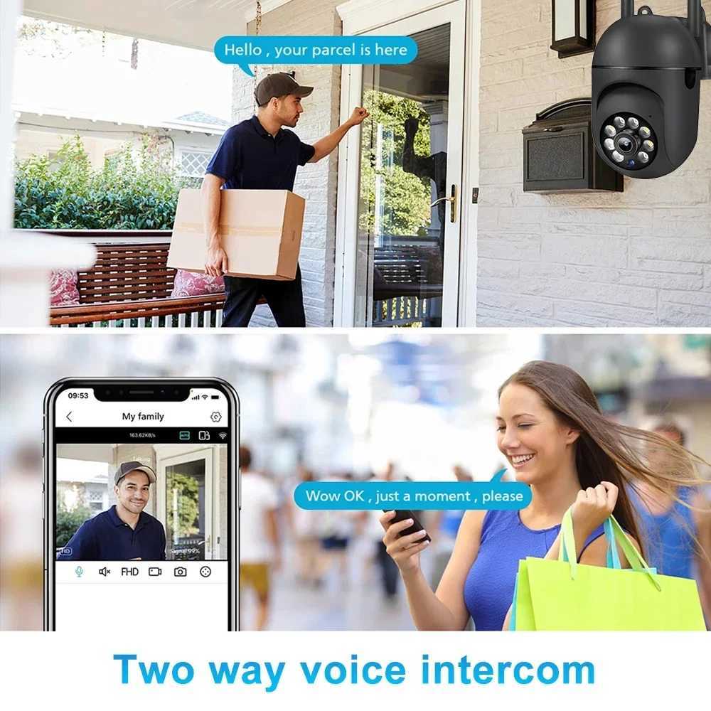 1-4PCS 5G 2.4G WiFi Camera Surveillance Cameras PTZ IP Camera Outdoor Security Protection Camera Two Way Au Auto Tracking Cam Z241224