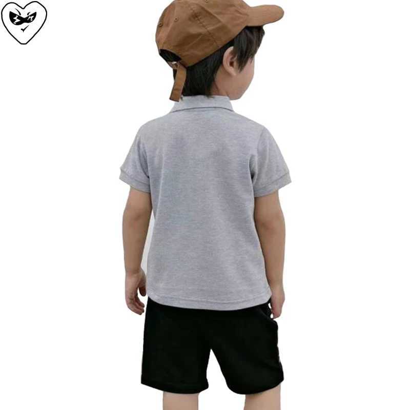 Break Egg Childrens Polo Shirt Summer Heart Embroidered Collar Short Sleeve Pure Cotton Straight Cotton Boys and Girls Polo Shirt W241223