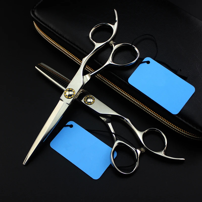 Customize japan 9cr13 steel 6 Bearing hair salon scissors set cutting barber makas Thinning shears hairdressing scissors 241224