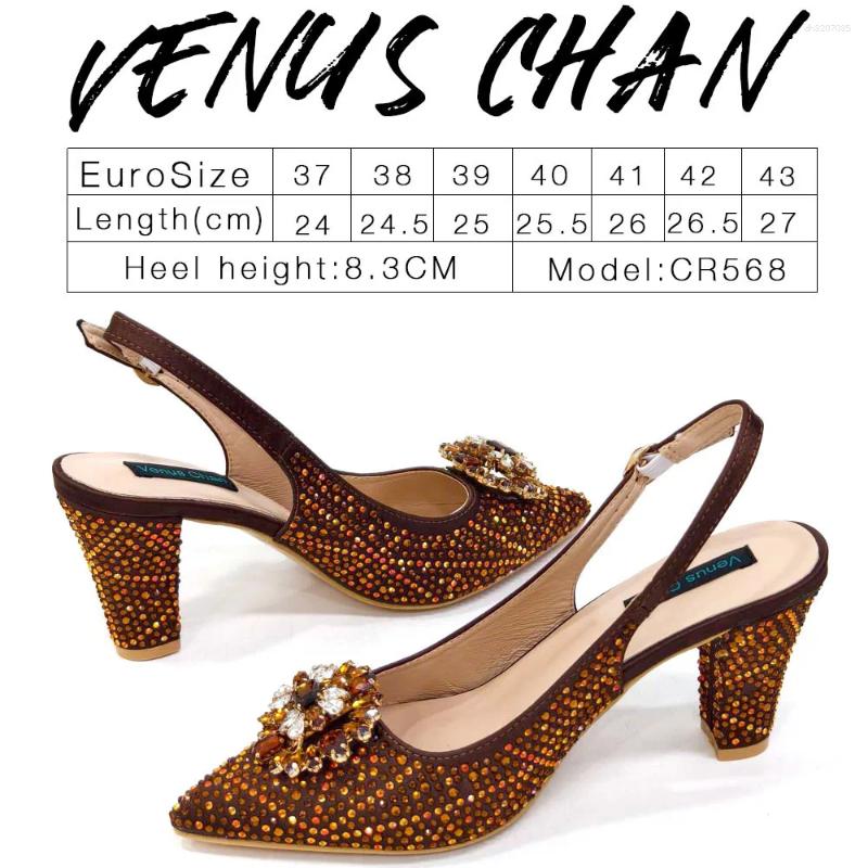 Designer Shoes And Bags Matching Set Decorate With Rhinestone Women Heel Luxury Sandals