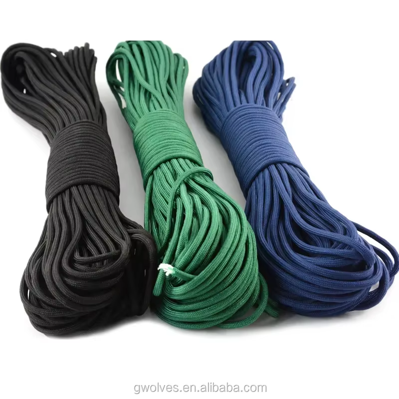 Outdoor 100ft 4mm 7 cores tactical polyester paracord 550 camping climbing rope