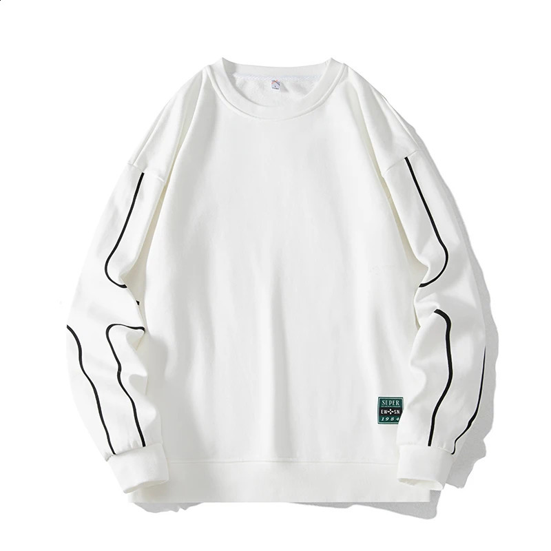 7XL 8XL large-sized long sleeved sweater round neck loose hoodie mens fashion trend high-quality simple fat Harajuku sweater 241223