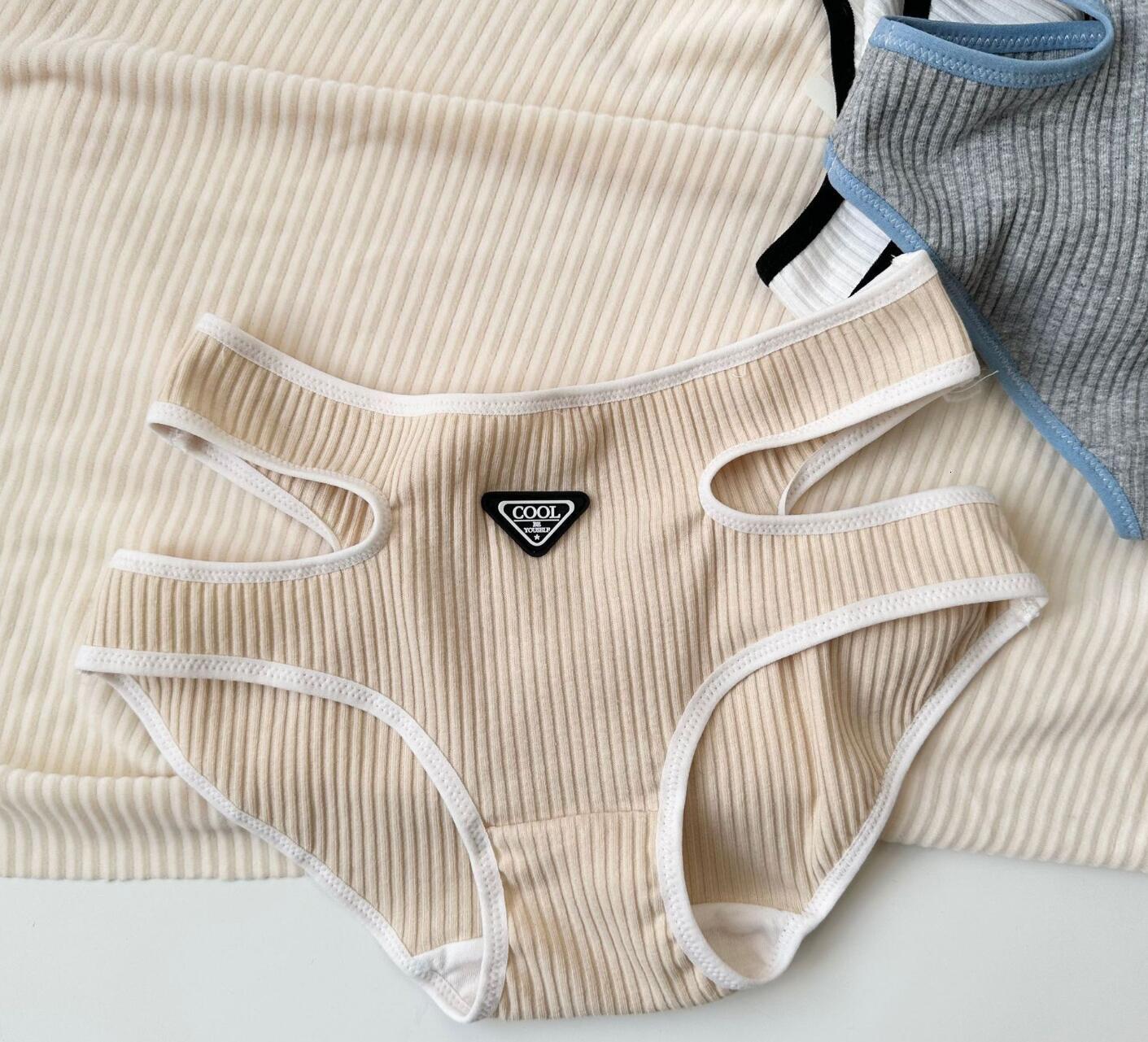 2024 New 2nd Shipping Free 100% Real Photo Lolita Cute Kawaii Fashion Rib Cotton Sport Panties Brief Underwear gerie Knickers