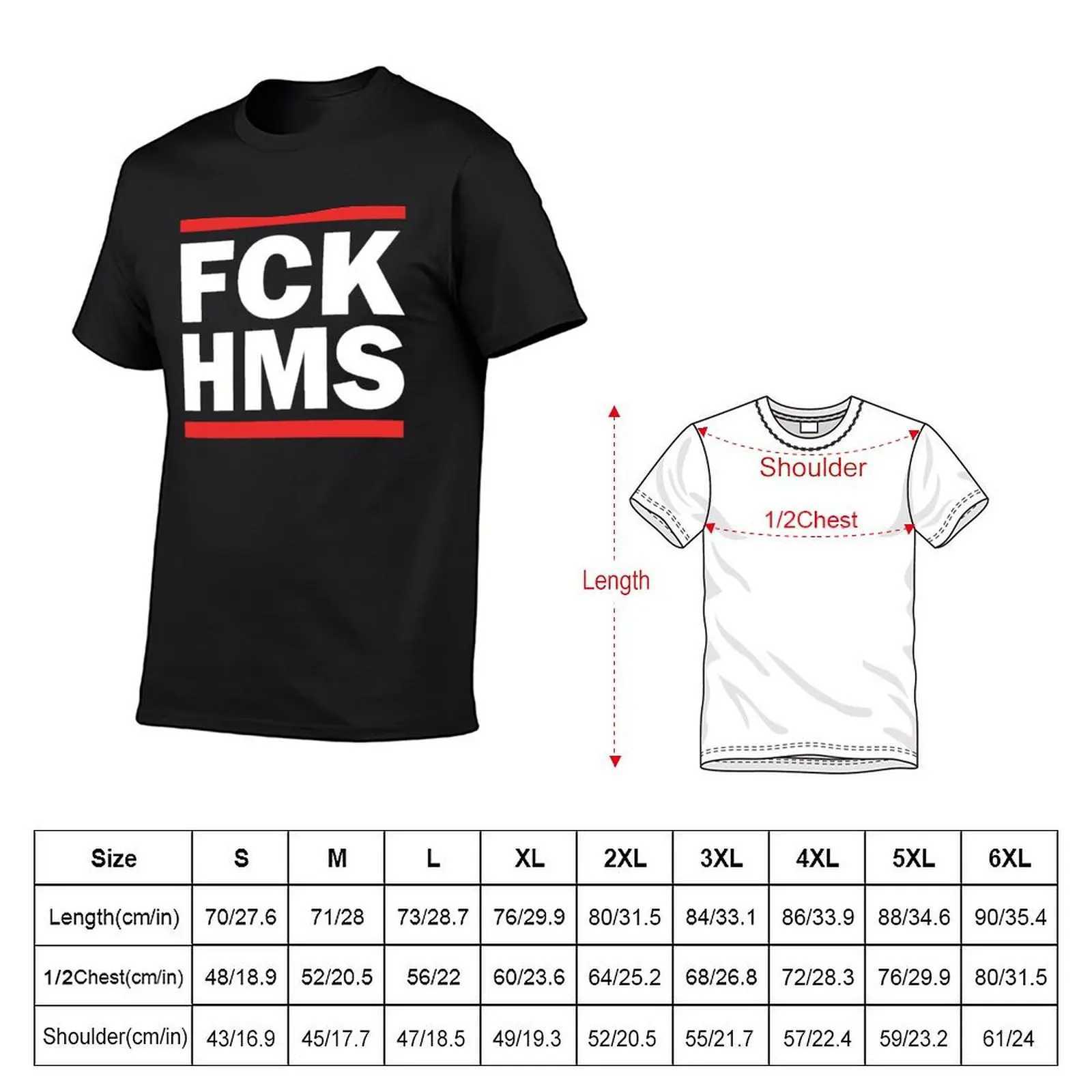 FCK HMS T-shirt for sports enthusiasts customized solid color cute clothes sweater for men W241223