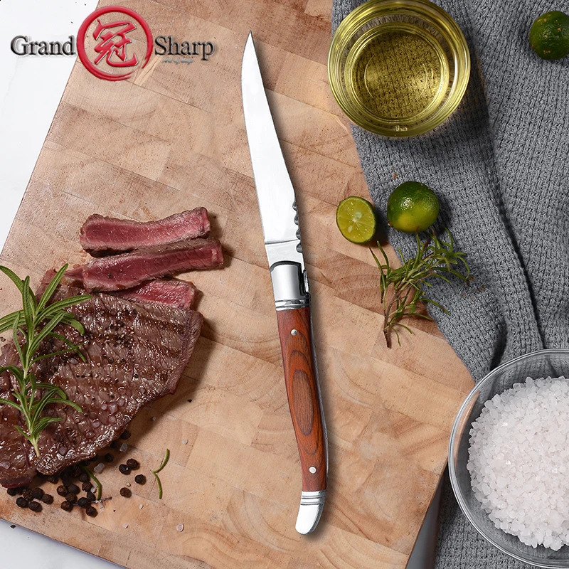 Grandsharp 3.5-inch Laguiole steak knife stainless steel dining table knife flat beef cutter cutlery gift box 241223