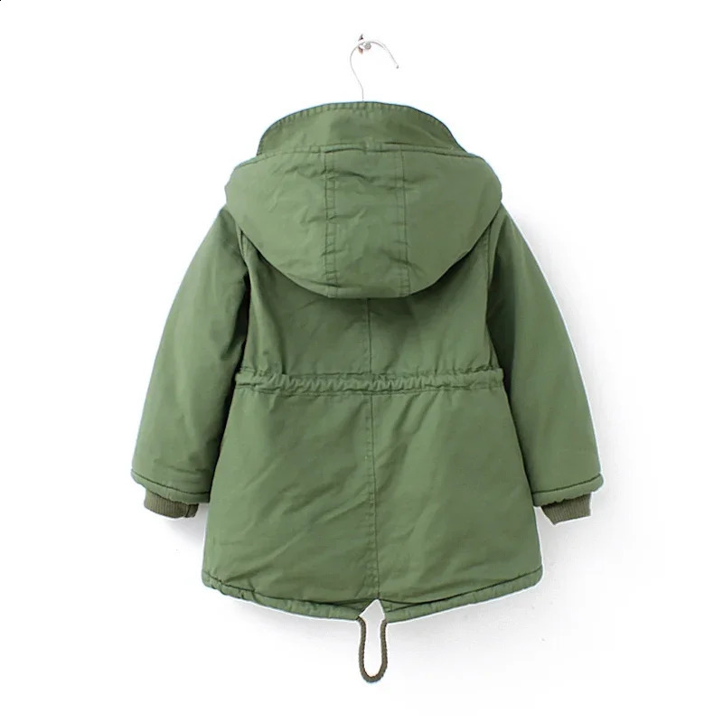Winter Children Down Parkas 2-9Y European Style Boys Girls Warm Outerwear Color Green Blue Hooded Coats For Girls 241223