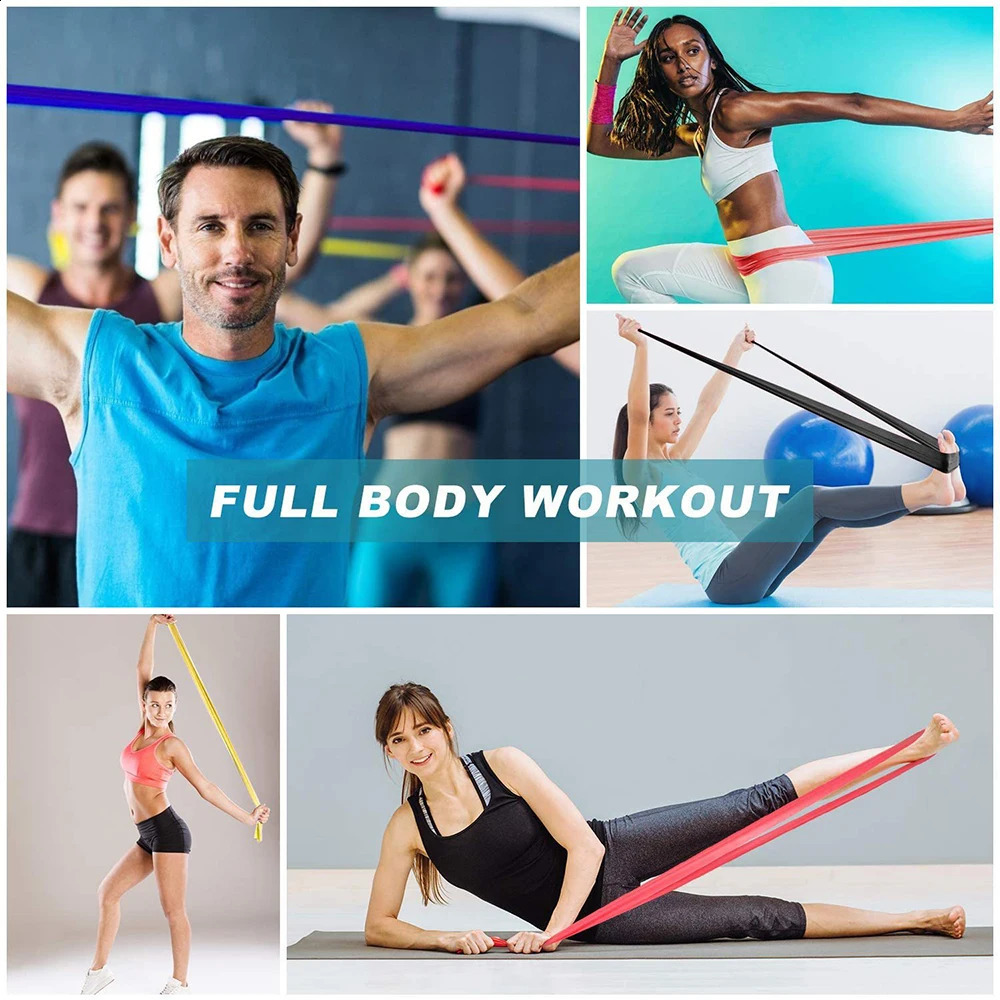 Resistance Bands Pilates Yoga Sport Training Fitness Exercise Home Gym Elastic Band Natural Rubber Latex Accessories 241216