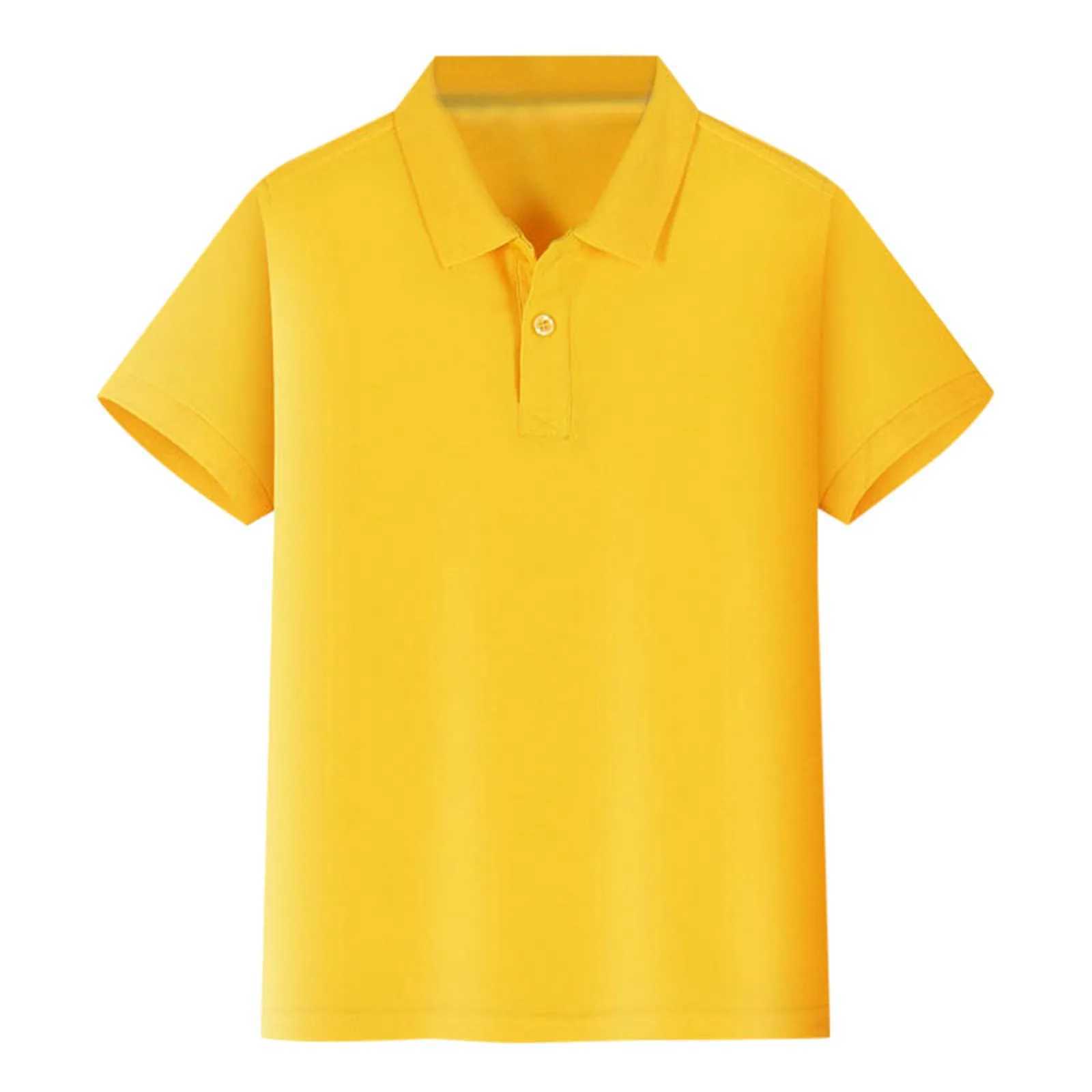 Childrens Classic Solid Color Polo Shirt Girls and Boys Fashion Collar Small Elastic Casual Sports T-shirt Spring and Autumn Childrens Clothing W24122