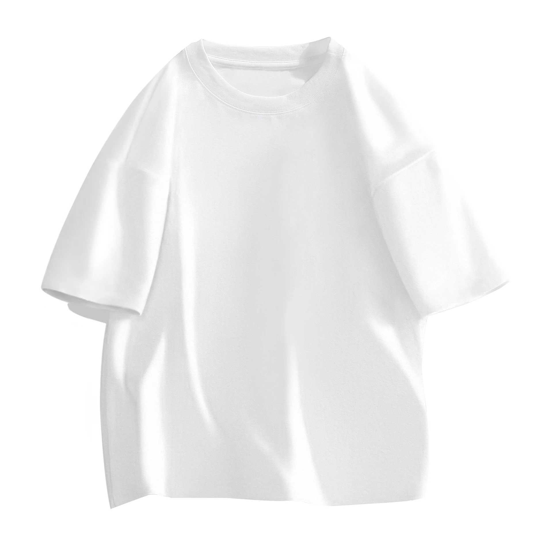 Mens T-shirt made of pure cotton high-quality gym new top pure cotton womens black and white custom printed T-shirt couples sweater W241223