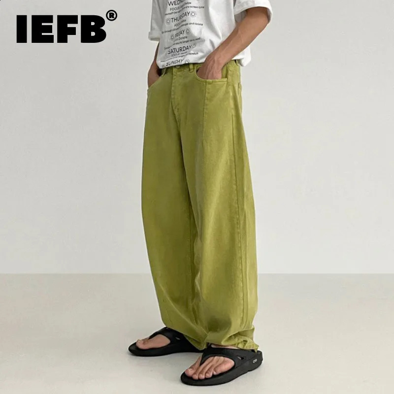 IEFB American Style Mens Jeans Wide Leg Men Casual Denim Pants Vintage Loose Straight Trouser 2025 Fashion 9A8695 241223