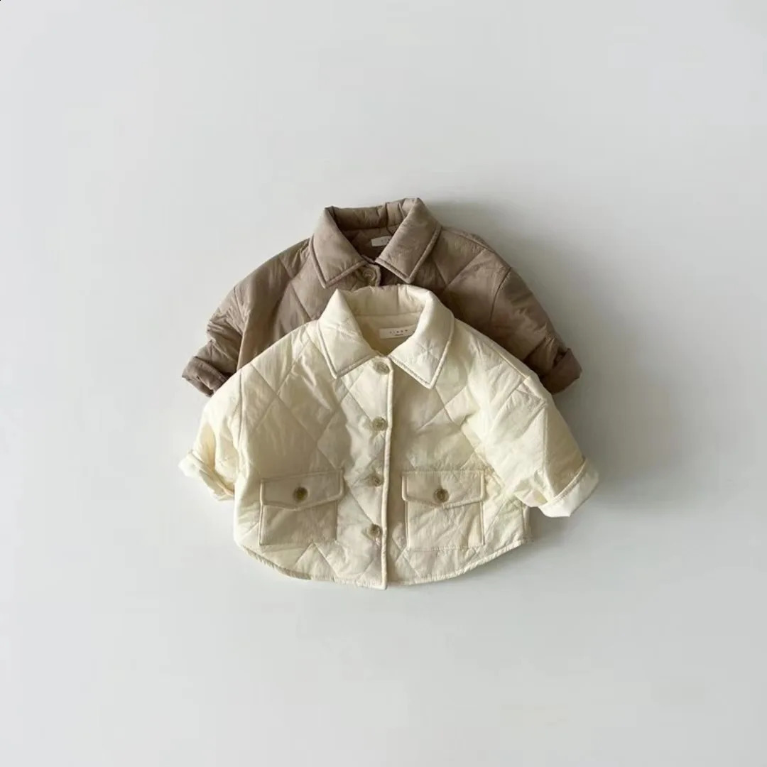 Winter Baby Long Sleeve Warm Coat Infant Padded Jacket For Girls Kids Boys Solid Quilted Jacket Thick Toddler Clothes 241223