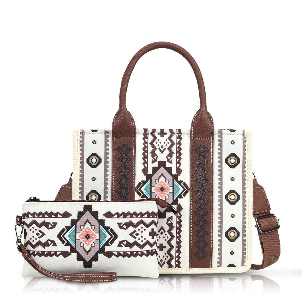 set Bohemian crossbody women's bag canvas bag large capacity mother and child bag Lion Ridge bag 241215