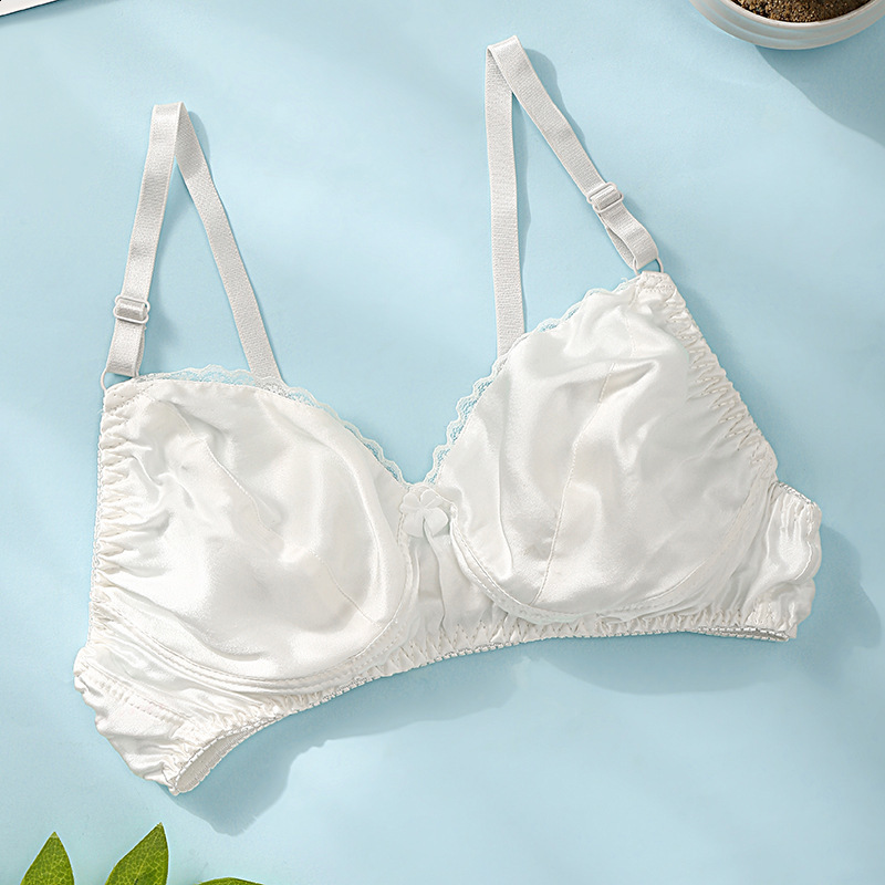 Thin silk bra double-sided mulberry silk bra seamless bra womens plus size breathable bra no sponge no steel ring 201202