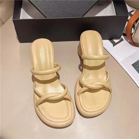High Slippers Ddmywed Outerwear Summer Version Of Thick Heeled Fashionable Women S Shoes Instagram Trendy And Minimalist Flip Flops Chinese Brand F Dd