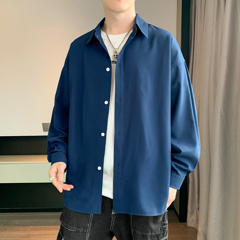 G4435 Sweatshirt Men's Fashion Brand Waffle Fake Two-piece 2024 Autumn New Long-sleeved T-shirt