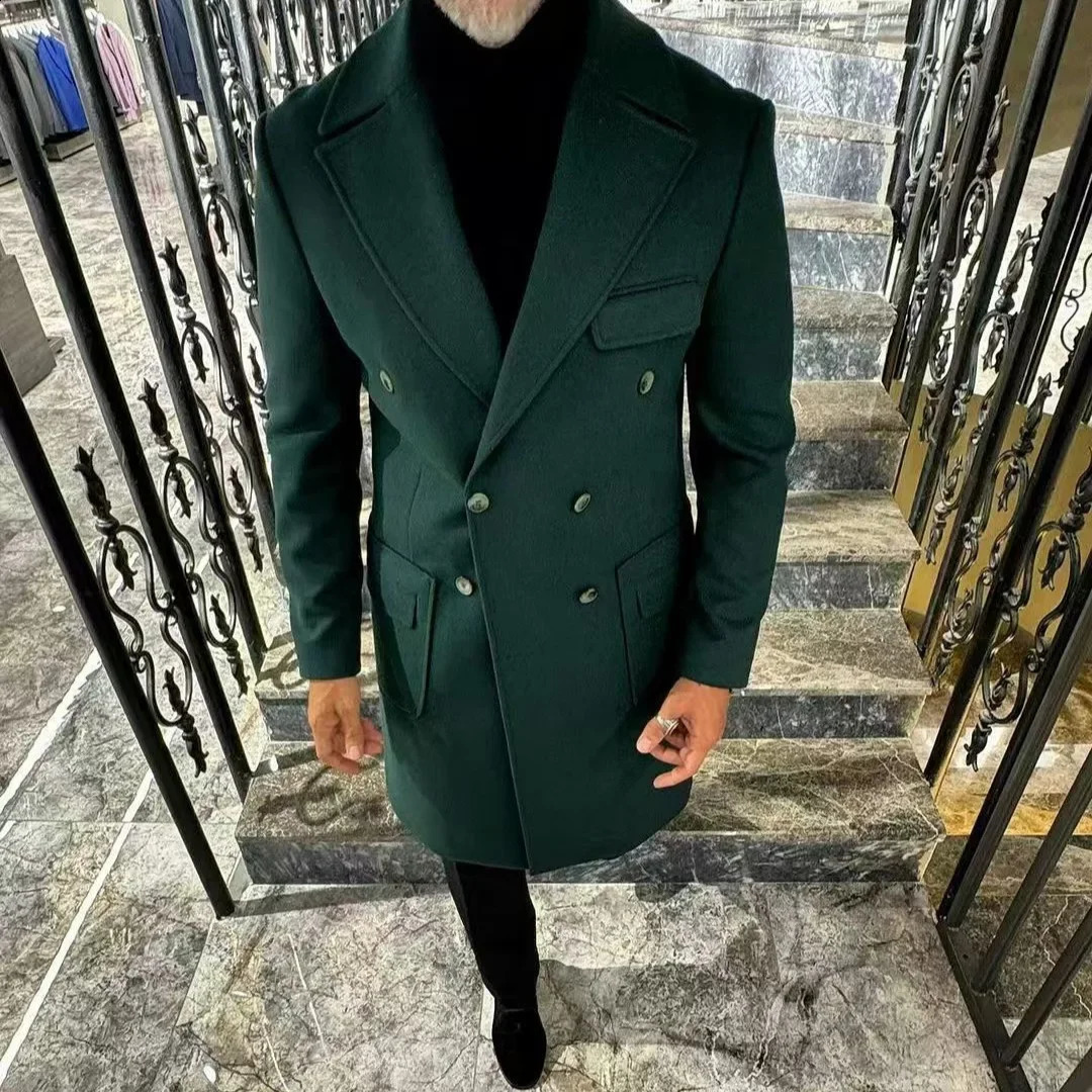 Independent Station AutumnWinter Mens Fashionable Woolen Lapel MediumLength Casual Overcoat Jacket 241220